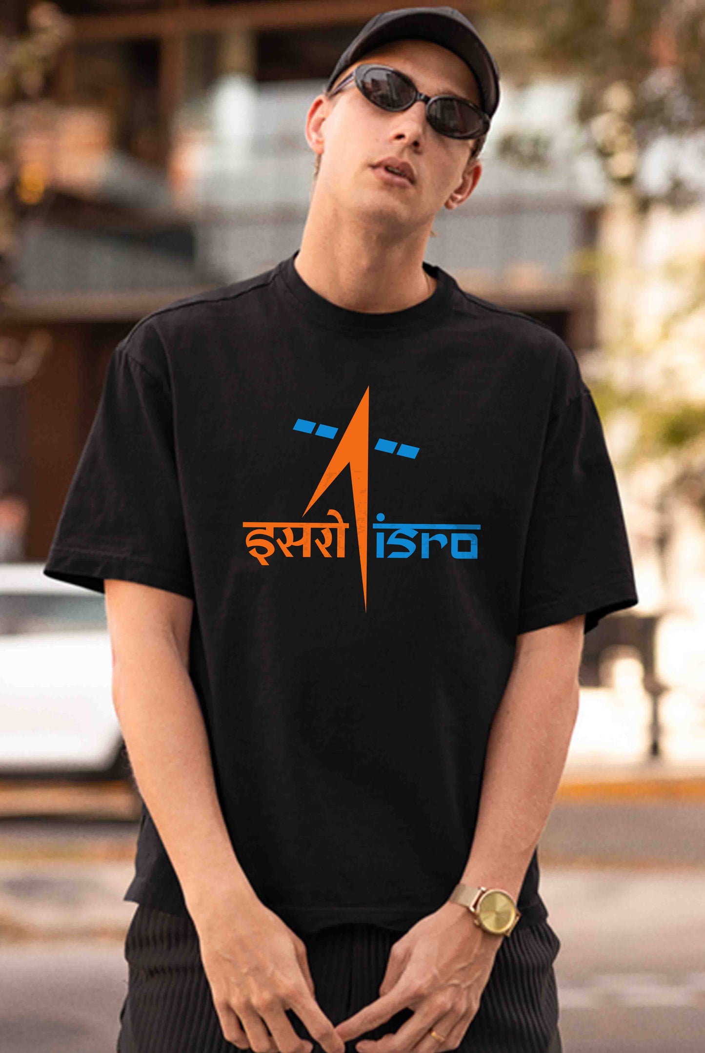 Chandrayaan Moon Mission Men's Oversized T-Shirt