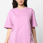 Women's Solid Lavender Oversized T-Shirt