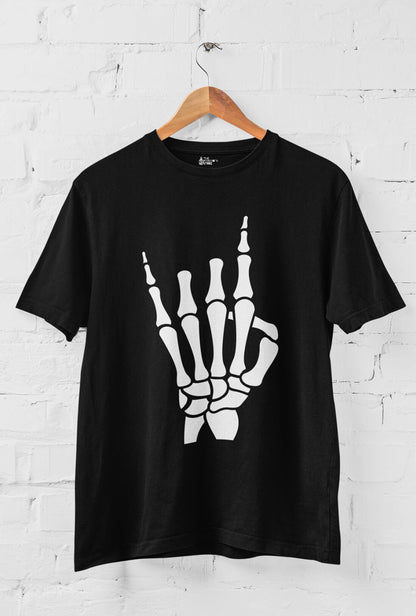 Skeleton Metal Horn Men's Cotton T-Shirt