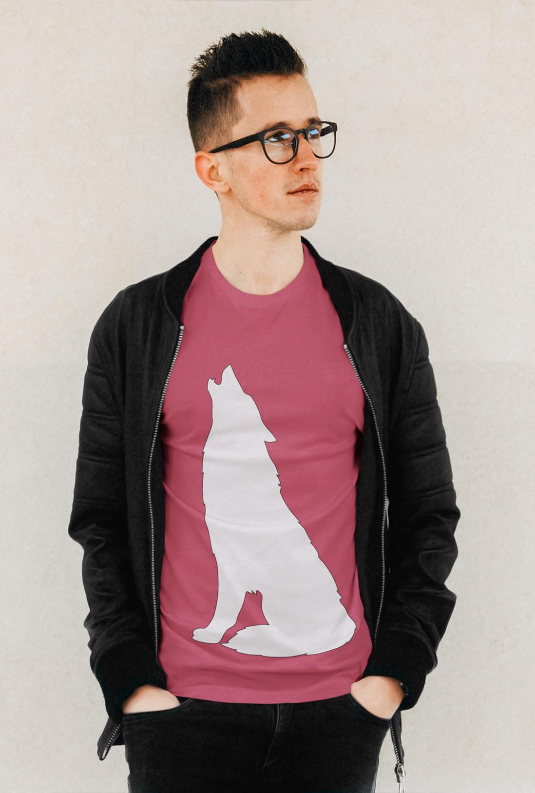 Night Wolf Men's Cotton T-Shirt