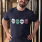 Four Colorful Skull Men's Cotton T-Shirt