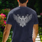 Wings On Wheels Men's Front Back Printed T-Shirt