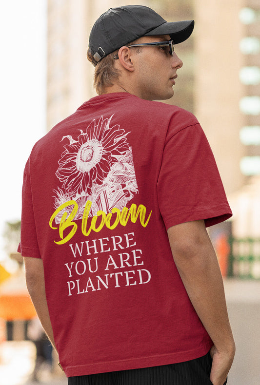 Bloom Men's Back Print Oversized T-Shirt