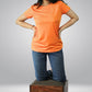 Women's Round Neck Orange Active Wear T-Shirt