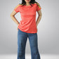 Women's Round Neck Orange Ketonic Active Wear T-Shirt