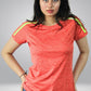 Women's Round Neck Orange Ketonic Active Wear T-Shirt