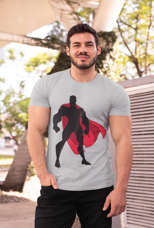 Superhero Character Men's Grey Cotton T-Shirt