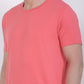 Men's Plain Peach Cotton T-Shirt