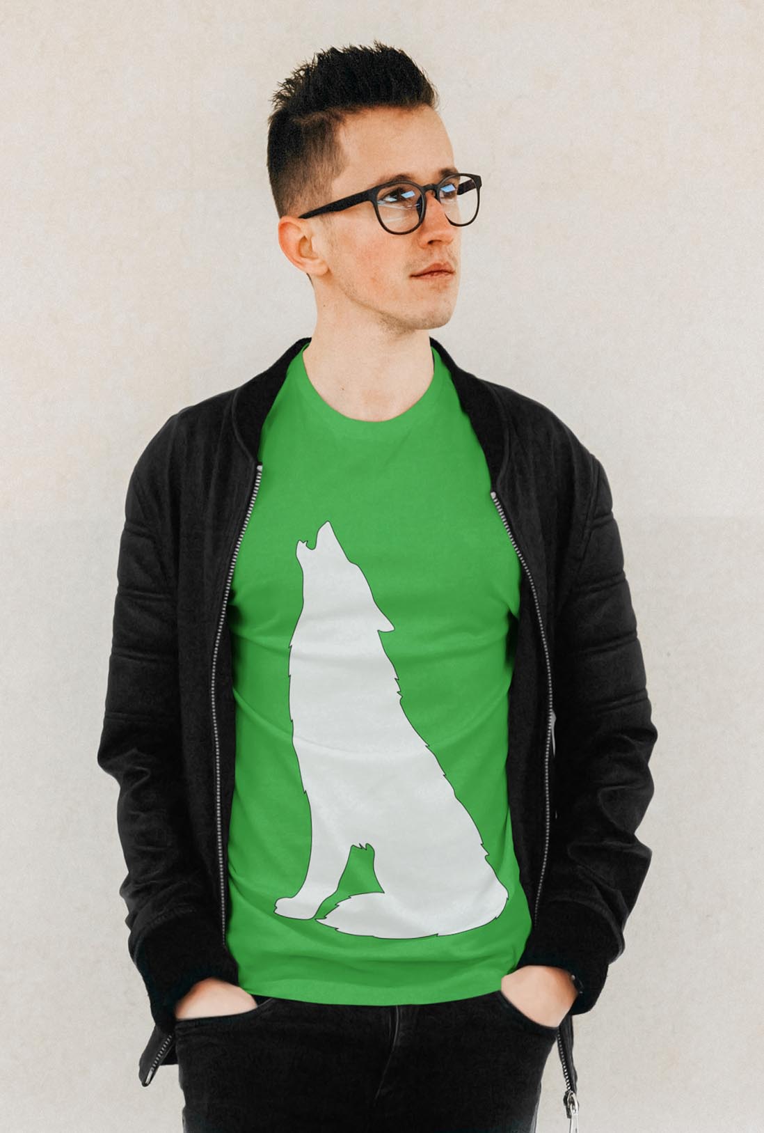 Night Wolf Men's Cotton T-Shirt