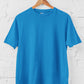 Men's Electric Blue Cotton T-Shirt