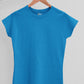 Women's Electric Blue Cotton T-Shirt