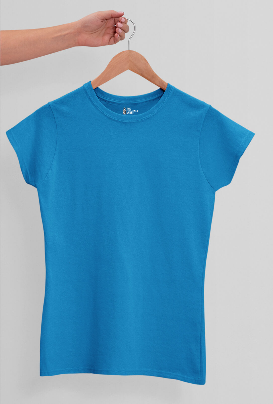 Women's Electric Blue Cotton T-Shirt