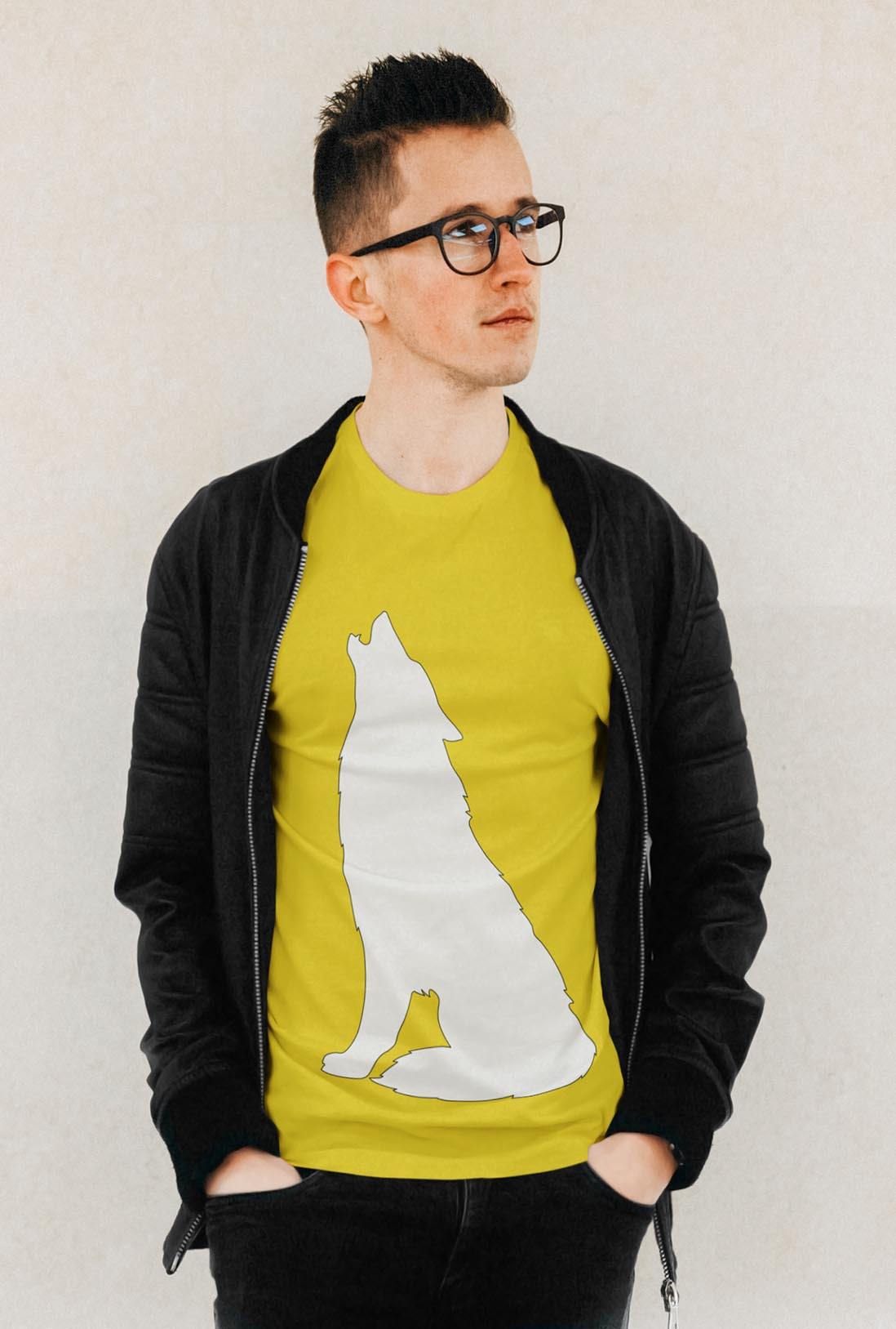 Night Wolf Men's Cotton T-Shirt