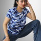 Military Blue Women's Camouflage T-Shirt