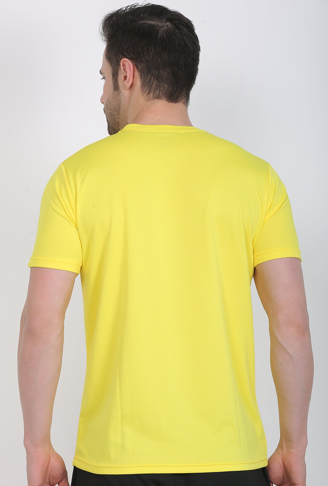 Men's Light Yellow Active Wear T-Shirt