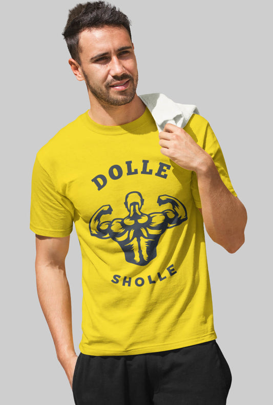 Dolle Sholle Men's Cheerful Yellow Cotton T-Shirt