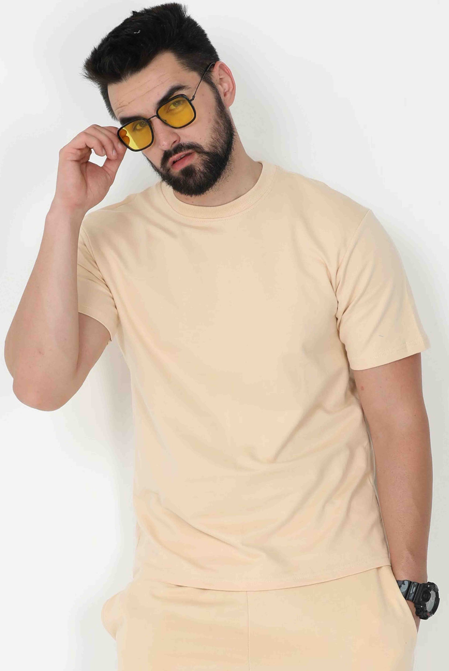 Men's Beige Oversized T-Shirt