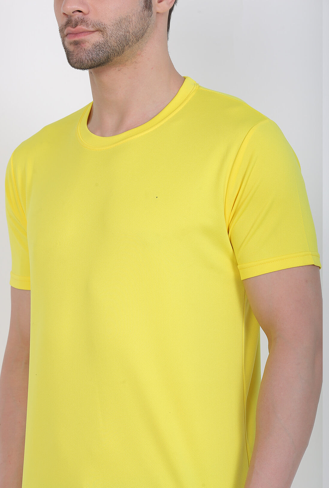 Men's Light Lemon Yellow Active Wear T-Shirt