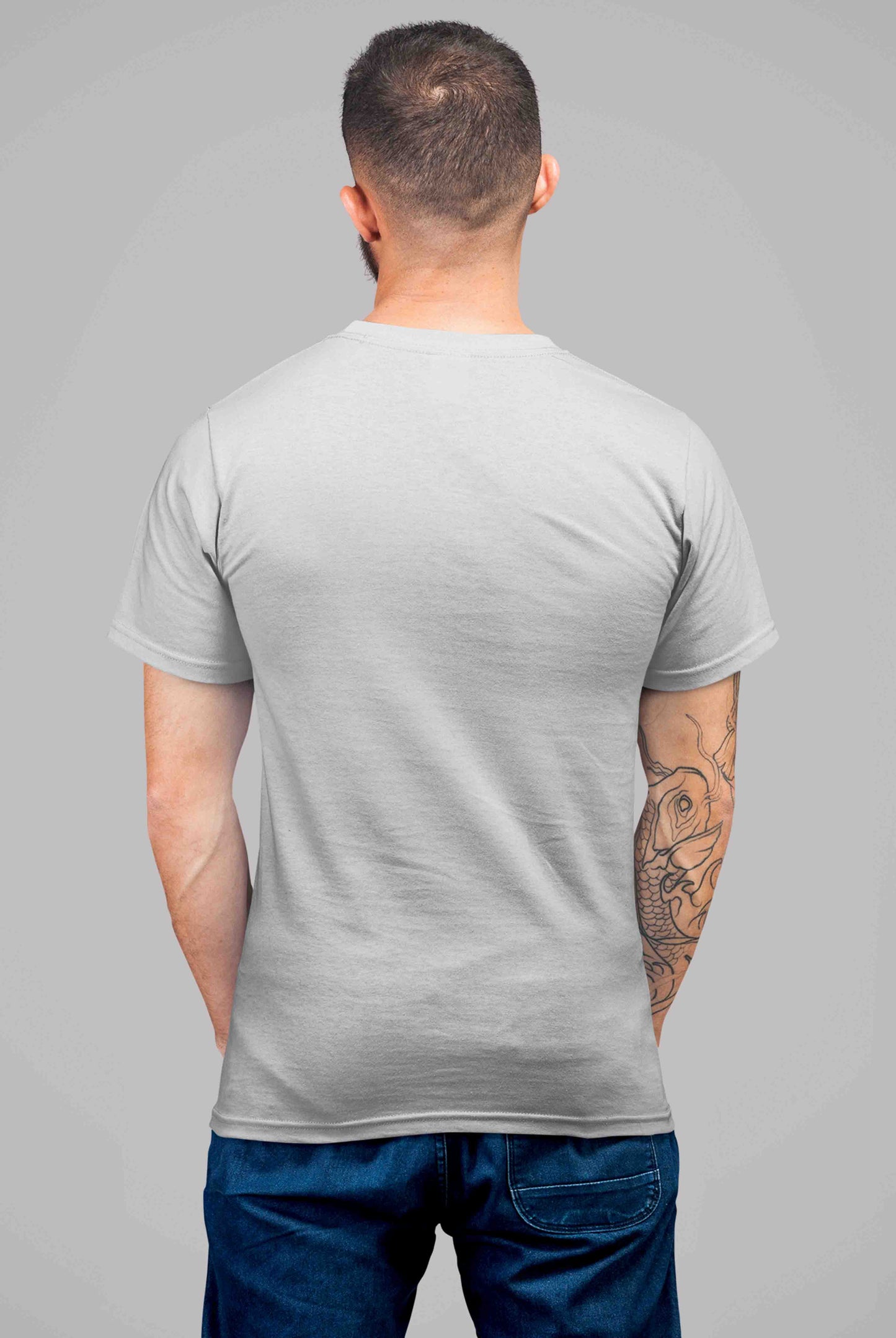 Pi Pi Jod Kar Men's Grey Cotton T-Shirt
