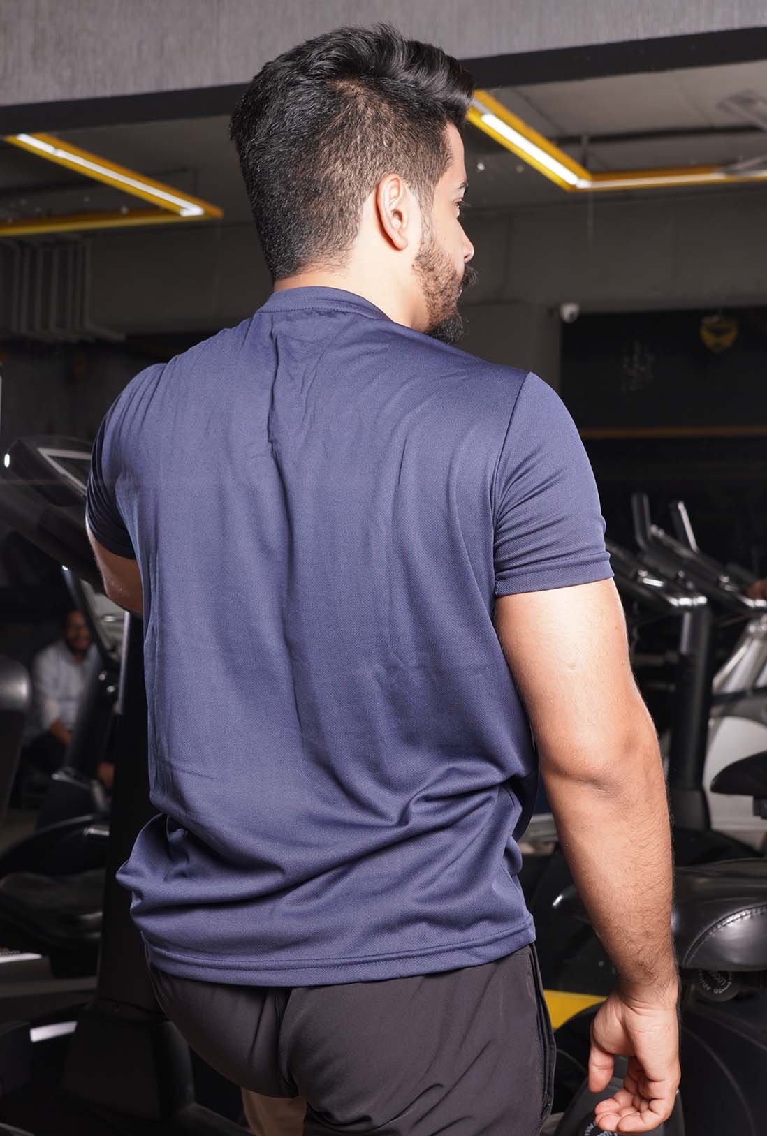 Men's Navy Blue Active Wear T-Shirt