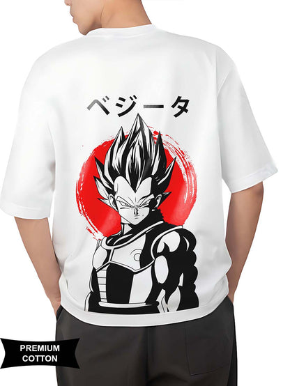 Vegeta Anime Half Sleeve Oversized Unisex T-Shirt