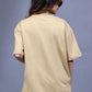 Women's Solid Beige Oversized T-Shirt