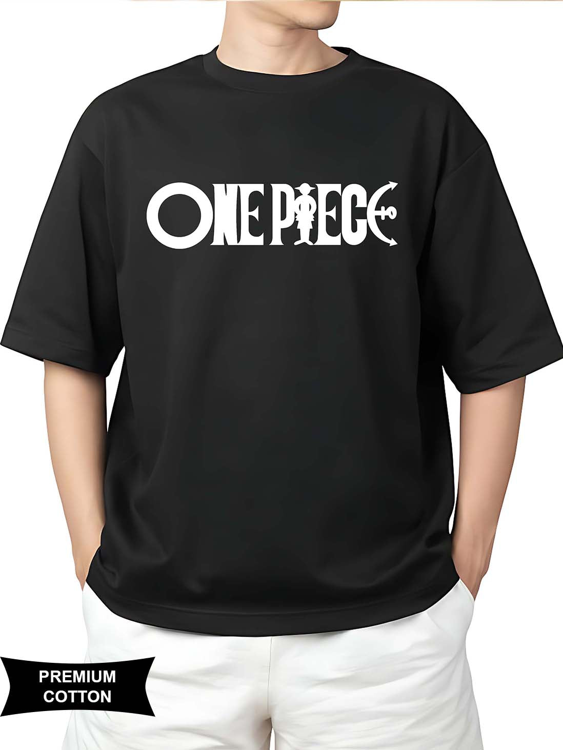 One Piece Anime Oversized Unisex Black T-Shirt