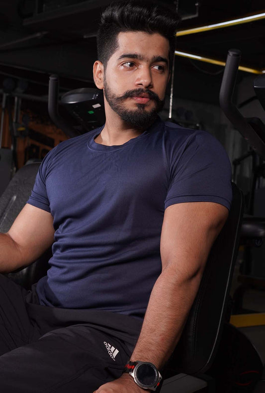 Men's Navy Blue Active Wear T-Shirt