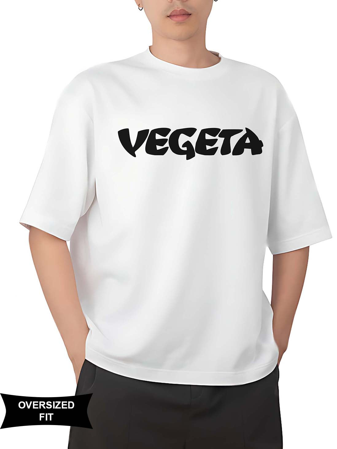 Vegeta Anime Half Sleeve Oversized Unisex T-Shirt