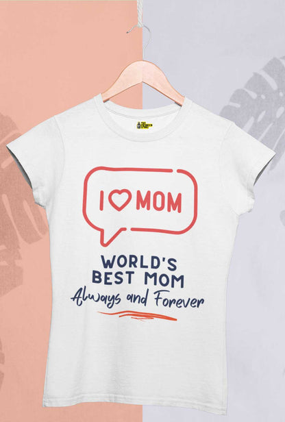 I Love Mom Women's Printed T-Shirt