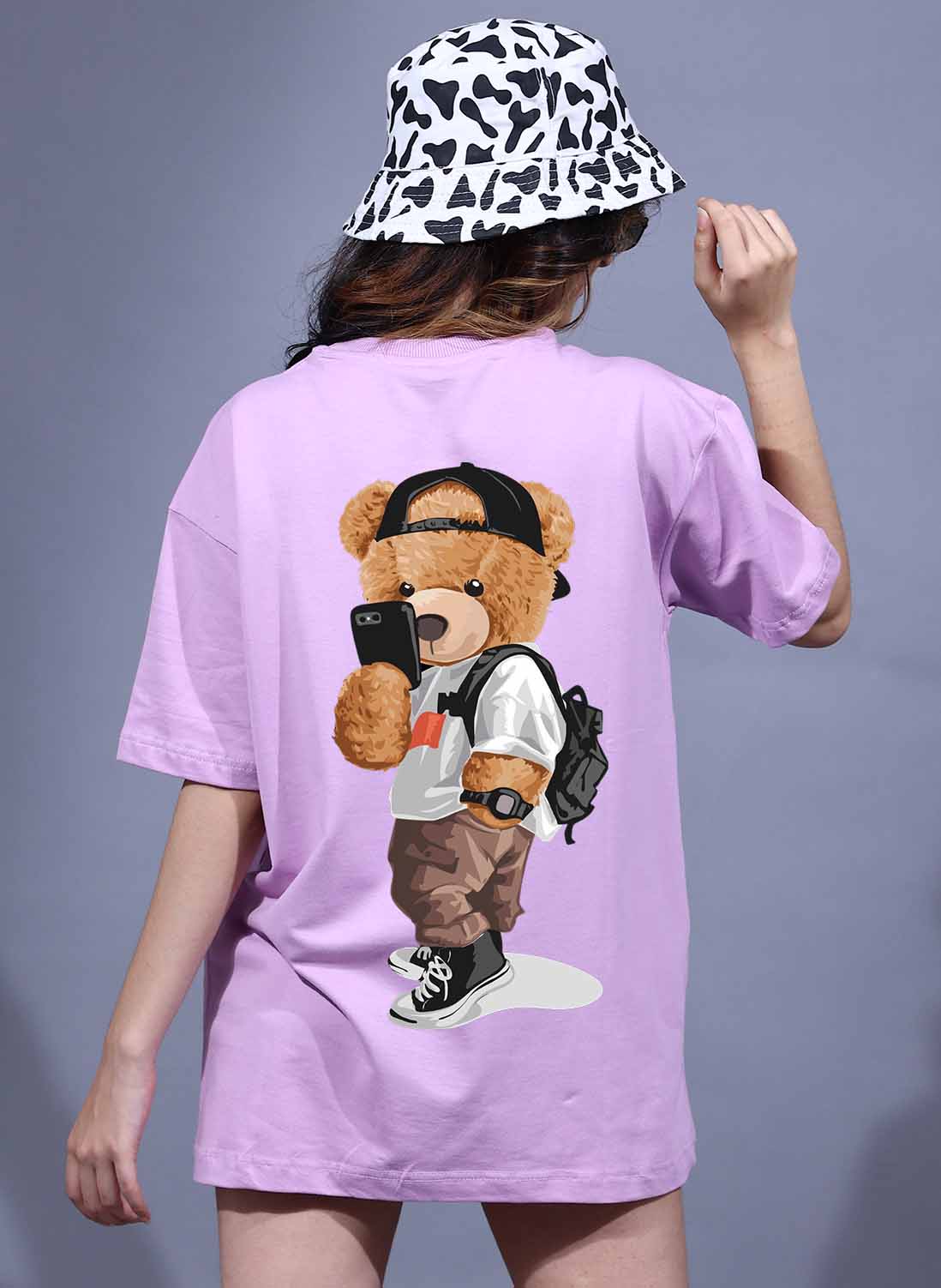 Selfie Cute Bear Women's Oversized T-shirt