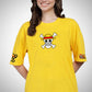 One Piece Monkey D Luffy Women's Yellow Oversized T-Shirt