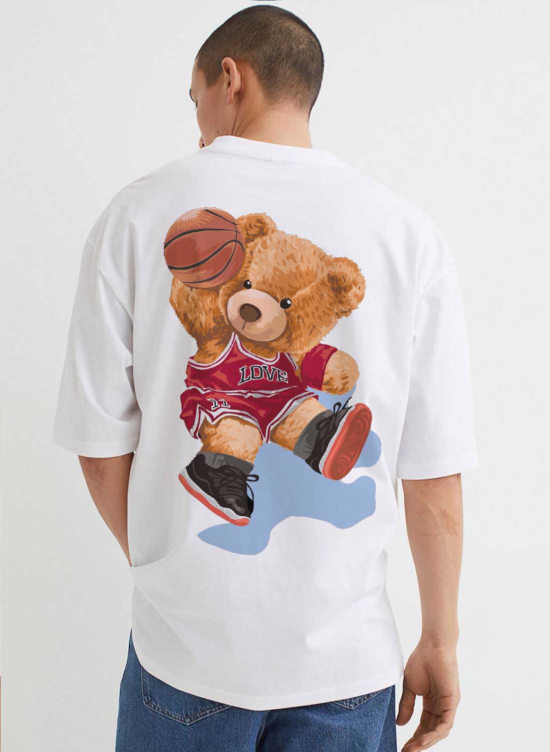 Never Give Up Cute Bear Oversized T-Shirt