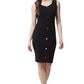 Womens Black Sleeveless Halter Neck Sheath Dress, Bodycon Dress