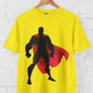 Superhero Character Men's Cheerful Yellow Cotton T-Shirt