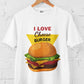 I Love Cheese Burger Men's Cotton T-Shirt