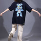 Zombie Bear Women's Navy Blue Oversized T-Shirt