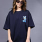 Zombie Bear Women's Navy Blue Oversized T-Shirt