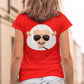 Sheep In Glasses Women's Back Printed Cotton T-Shirt