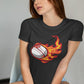 Cricket Ball On Fire Women's Cotton T-Shirt