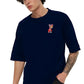 Zombie Doll Men's Navy Blue Front & Back Oversized  T-Shirt