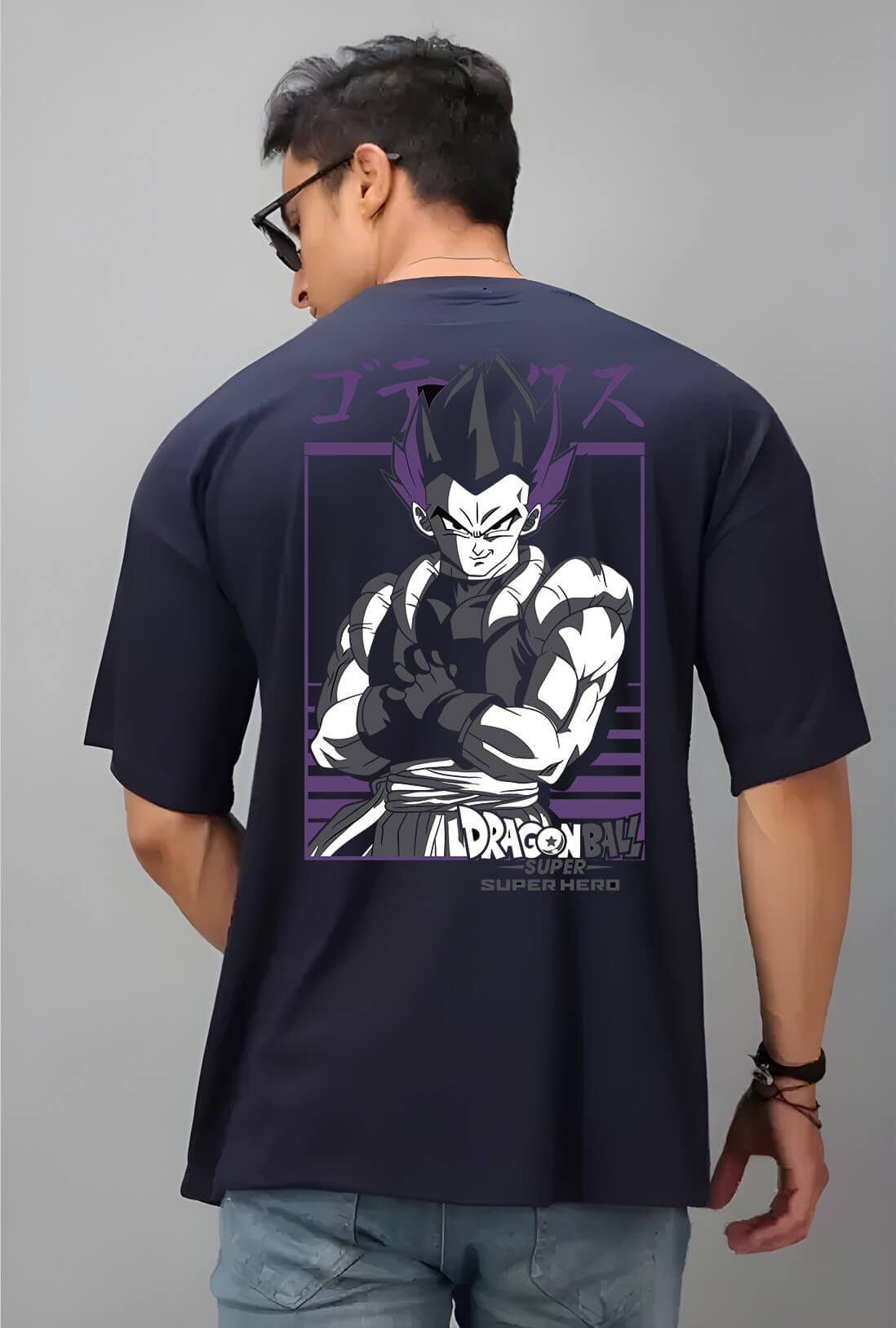 Vegeta Men's Back Print Oversized T-Shirt