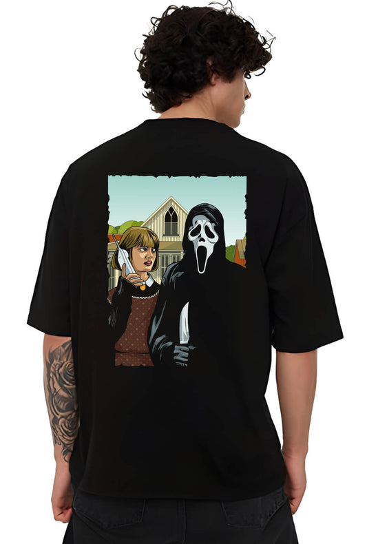 American Scream Men's Back Print Oversized T-Shirt