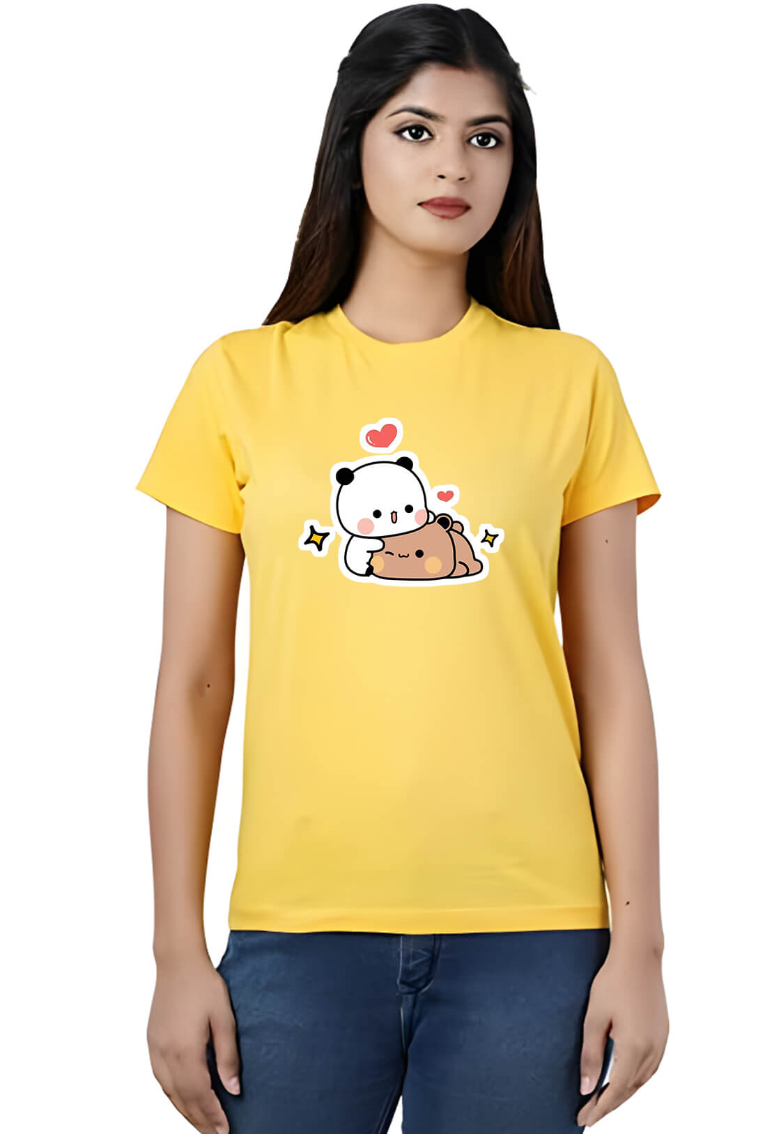 Bear & Panda Printed Women's Cotton T-Shirt