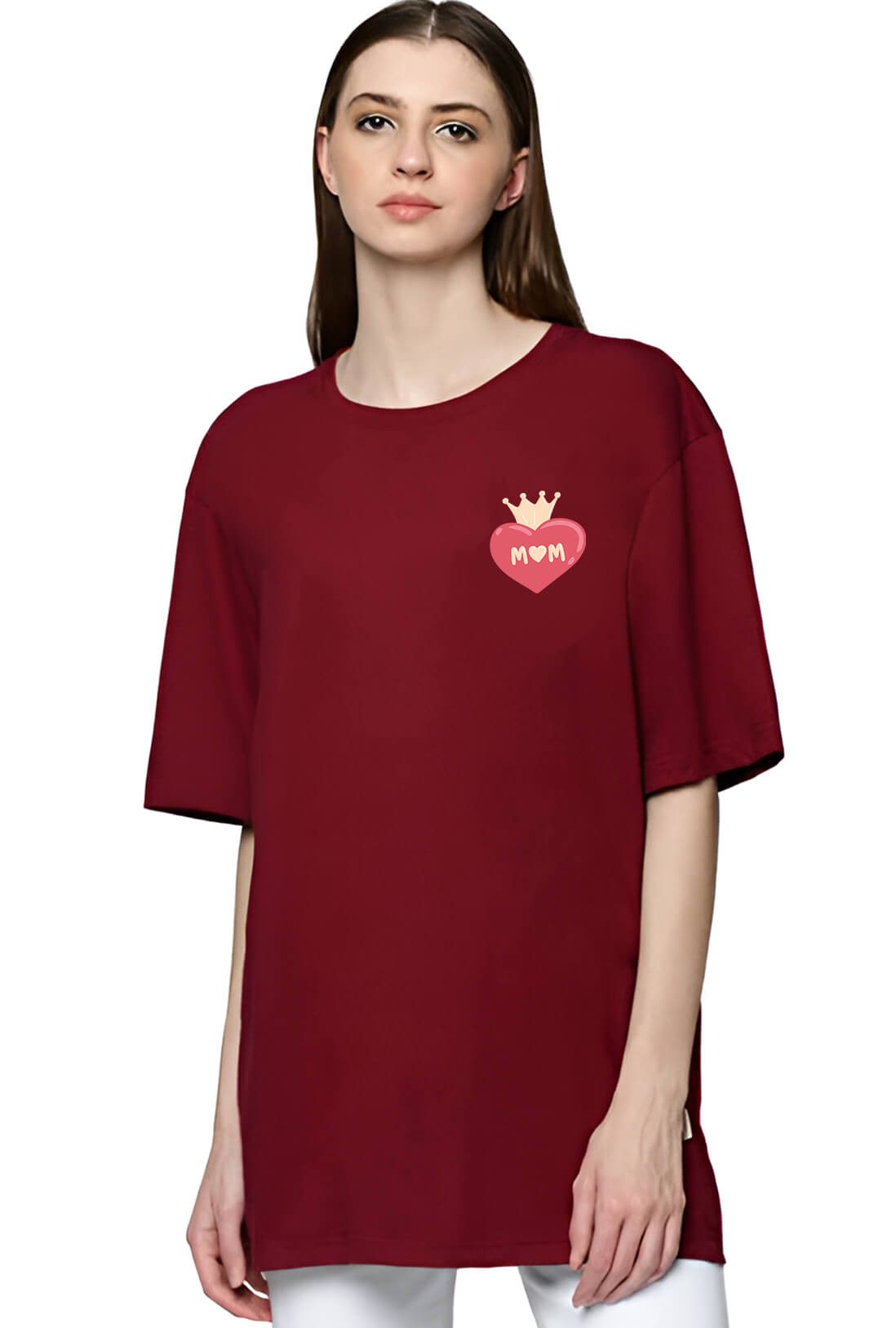 Mom's Heart Women's Oversized T-Shirt