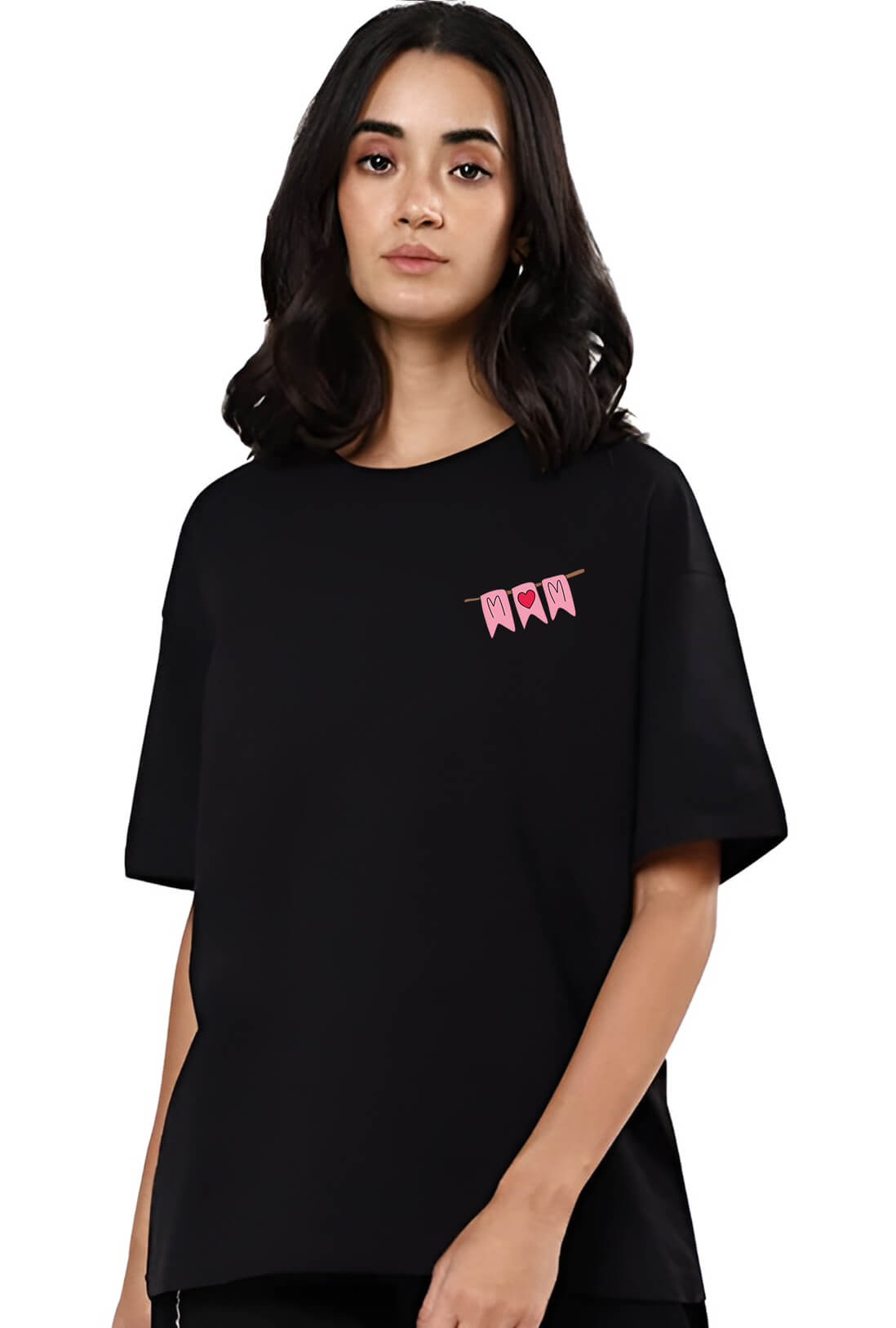 Mom Women's Oversized Front & Back Print T-Shirt