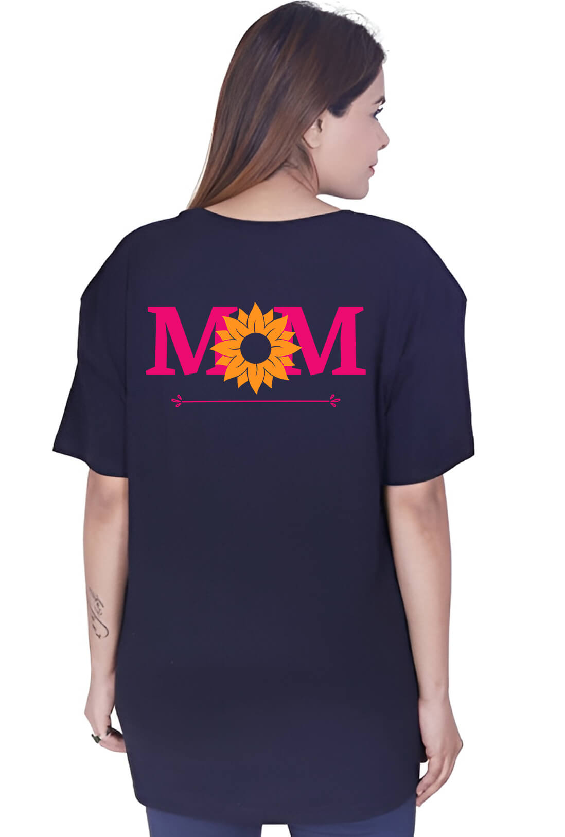 Mom Women's Oversized Front & Back Print T-Shirt