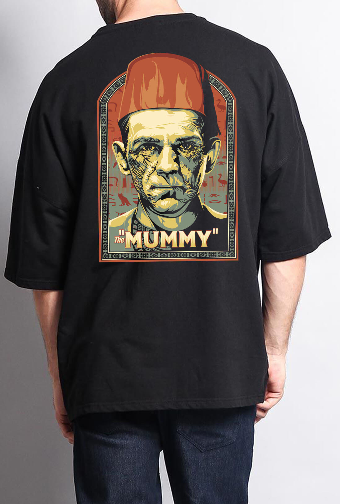 The Mummy Men's Back Print Oversized T-Shirt