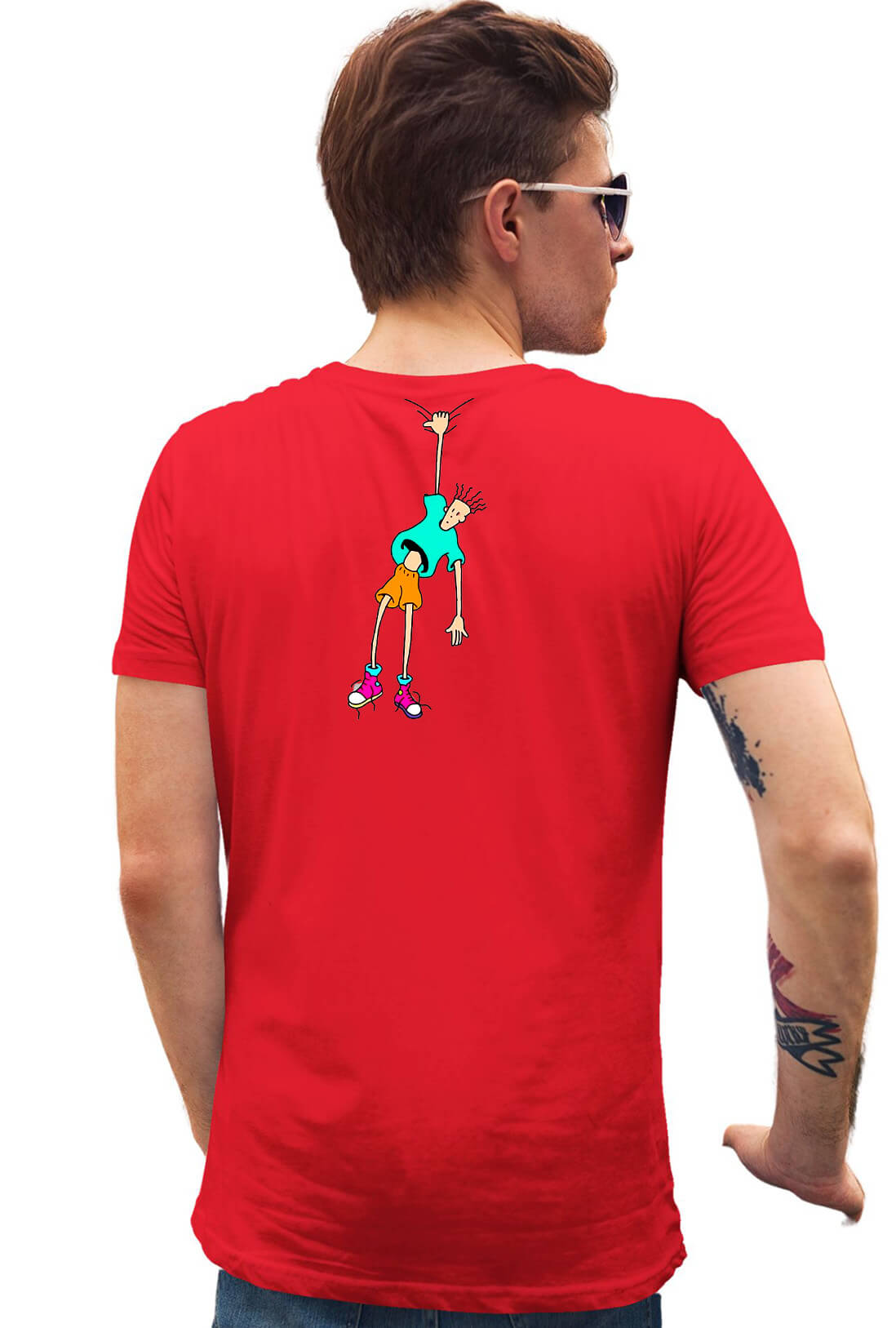 Vintage Animation Men's Back Print T-Shirt