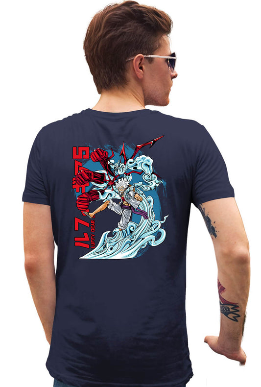 Wave Fighter Men's Back Print T-Shirt